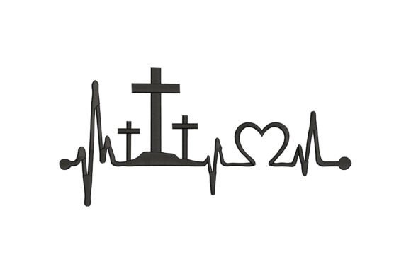 Christian Cross Heartbeat Embroidery Design Review