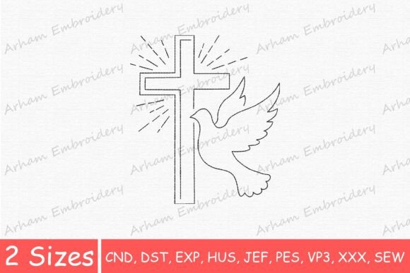 Christian Faith Cross and Dove Embroidery Design Review