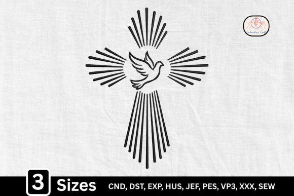 Christian Radiant Cross: A Graceful Embroidery Design for Real Projects