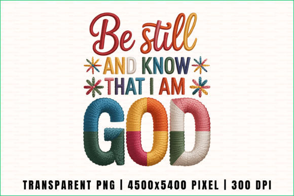 Christian Trust God Embroidery Style PNG Review