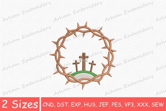 Crown of Thorns With Three Crosses Embroidery Design Review
