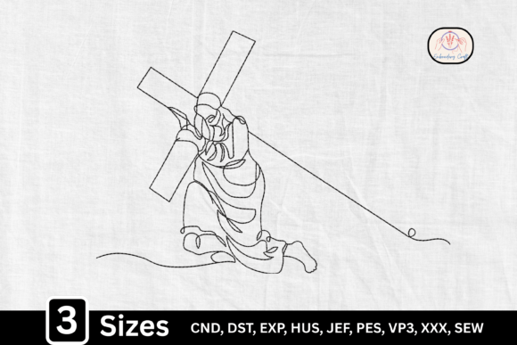 Line Art Jesus Carrying the Cross Embroidery Design Review