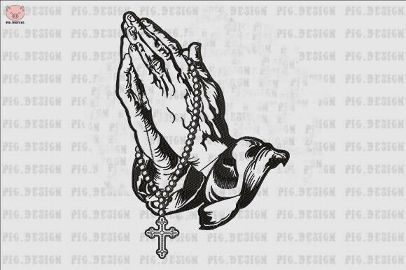 Praying Prayer Hand Christian Review for Meaningful Embroidery