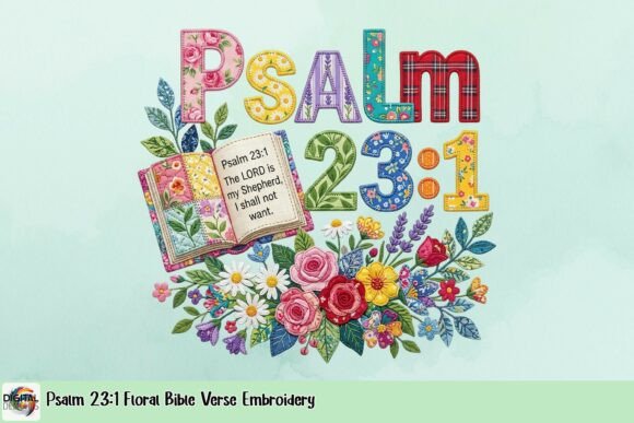 Psalm 23 1 Floral Bible Verse Embroidery Review