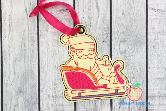 Santa Riding His Sleigh Ornaments: A Holiday Embroidery Must-Have